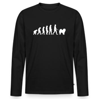 Chow Chow Evolution Chinese Lion Dog - Men's Premium Organic Long Sleeve Shirt - black - Front - Nico (187cm)