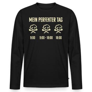 Kochen Kochen Humor - Männer Premium Bio Langarmshirt - Schwarz - Vorne - Nico (187cm)