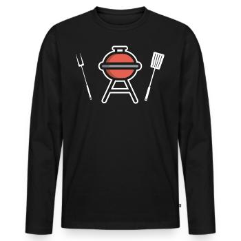 Grill Icon Grill Heure d’été - T-shirt manches longues Premium bio Homme - noir - Devant - Nico (187cm)