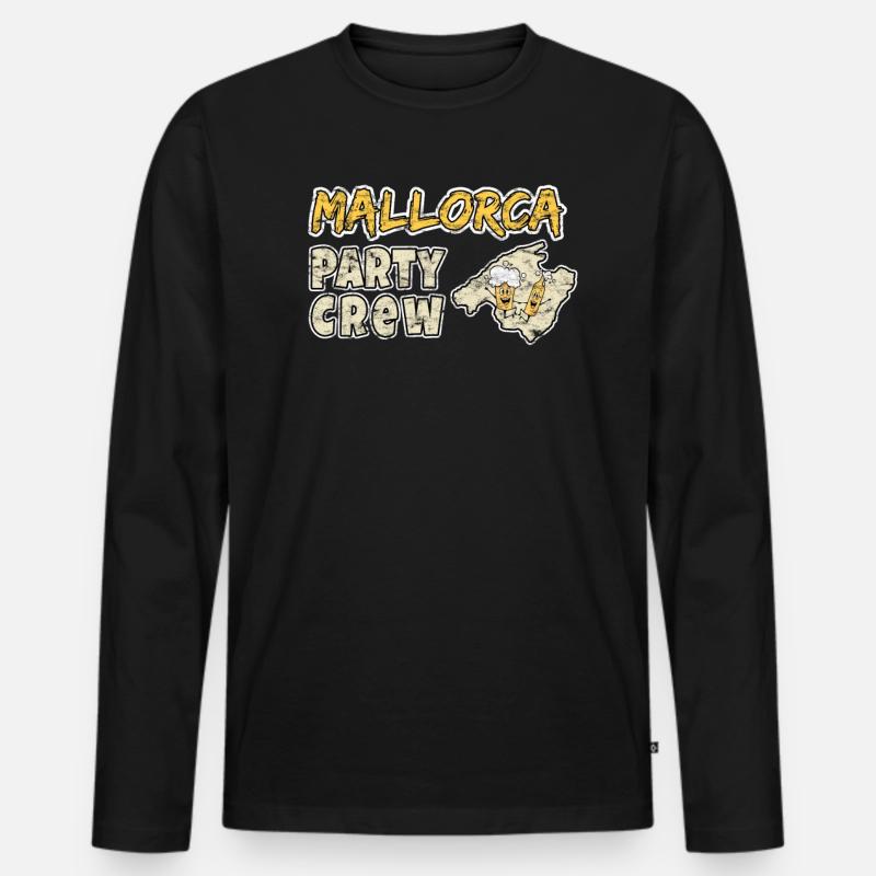 Mallorca Party Crew - Männer Premium Bio Langarmshirt - Schwarz