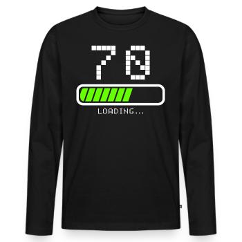 70 ans anniversaire Chargement Poutre de chargement - T-shirt manches longues Premium bio Homme - noir - Devant - Nico (187cm)
