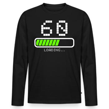 60 ans anniversaire Chargement Poutre de chargement - T-shirt manches longues Premium bio Homme - noir - Devant - Nico (187cm)