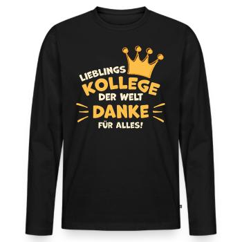 Lieblingskollege Abschiedsgeschenk Arbeitskollege - Männer Premium Bio Langarmshirt - Schwarz - Vorne - Nico (187cm)