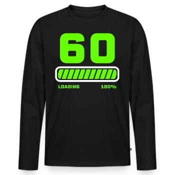 60e anniversaire 60 ans - T-shirt manches longues Premium bio Homme - noir - Devant - Nico (187cm)