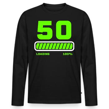 Faisceau de chargement du 50e anniversaire - T-shirt manches longues Premium bio Homme - noir - Devant - Nico (187cm)