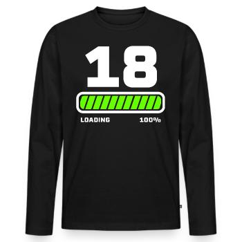 18th birthday 18 years anniversary - Men's Premium Organic Long Sleeve Shirt - black - Front - Nico (187cm)