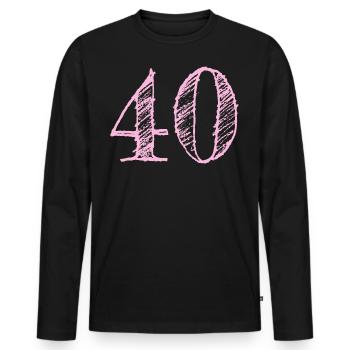 40 Jahre 40. Geburtstag Jubiläum Glückwunsch - Männer Premium Bio Langarmshirt - Schwarz - Vorne - Nico (187cm)