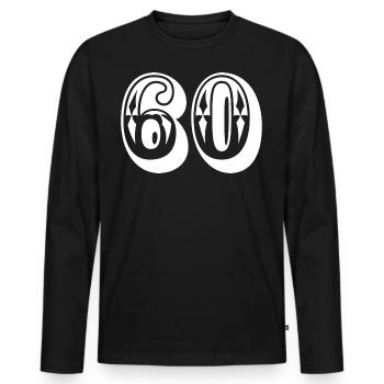 Numéro 60 ans d’anniversaire Félicitations - T-shirt manches longues Premium bio Homme - noir - Devant - Nico (187cm)