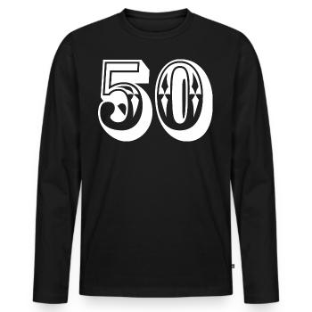 Number 50 years birthday Congratulations - Men's Premium Organic Long Sleeve Shirt - black - Front - Nico (187cm)