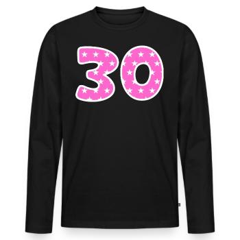 Trente - T-shirt manches longues Premium bio Homme - noir - Devant - Nico (187cm)