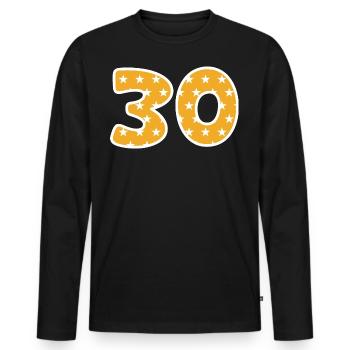 Numéro 30 - T-shirt manches longues Premium bio Homme - noir - Devant - Nico (187cm)