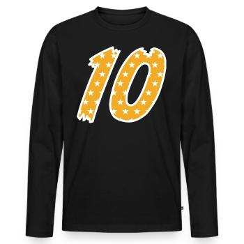 Dix - T-shirt manches longues Premium bio Homme - noir - Devant - Nico (187cm)