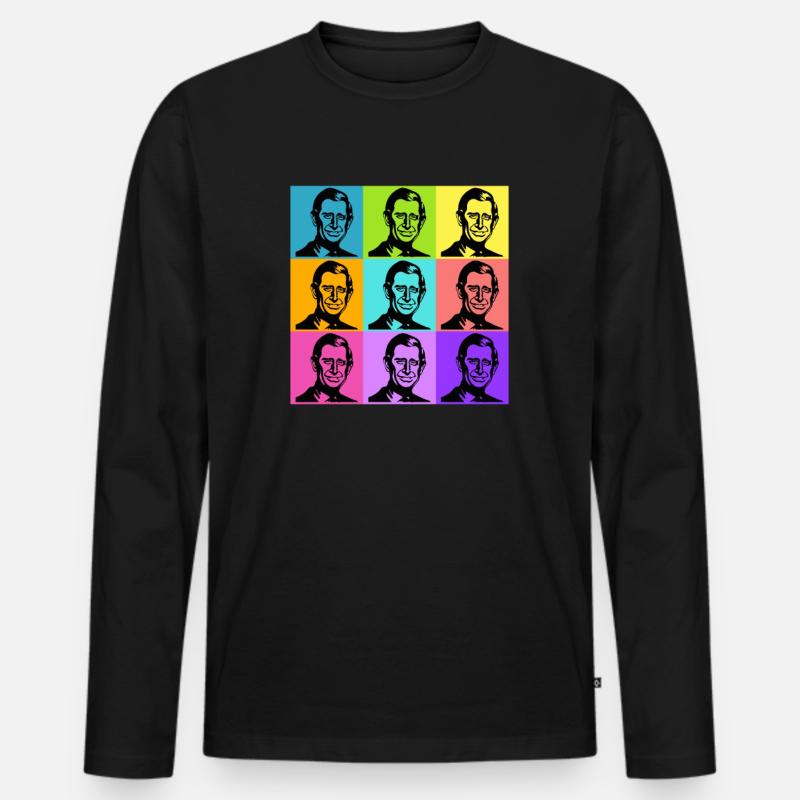 King Charles Colours - Männer Premium Bio Langarmshirt - Schwarz