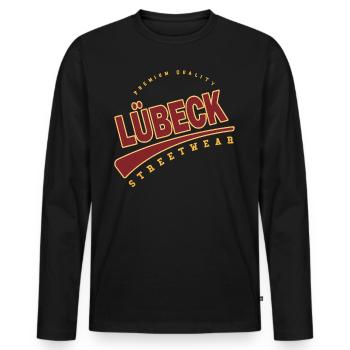 Lübeck Allemagne College High School Style - T-shirt manches longues Premium bio Homme - noir - Devant - Nico (187cm)