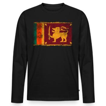 Drapeau du Sri Lanka - T-shirt manches longues Premium bio Homme - noir - Devant - Nico (187cm)