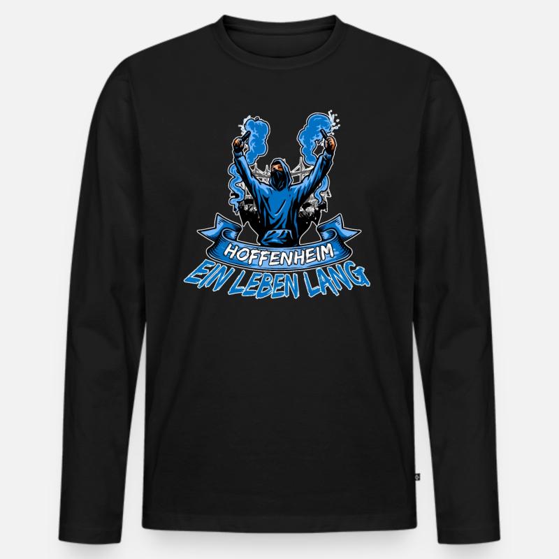 Hoffenheim ein Leben lang - Männer Premium Bio Langarmshirt - Schwarz