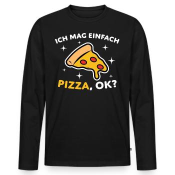 Pizza Lustige Sprüche Geschenk - Männer Premium Bio Langarmshirt - Schwarz - Vorne - Nico (187cm)