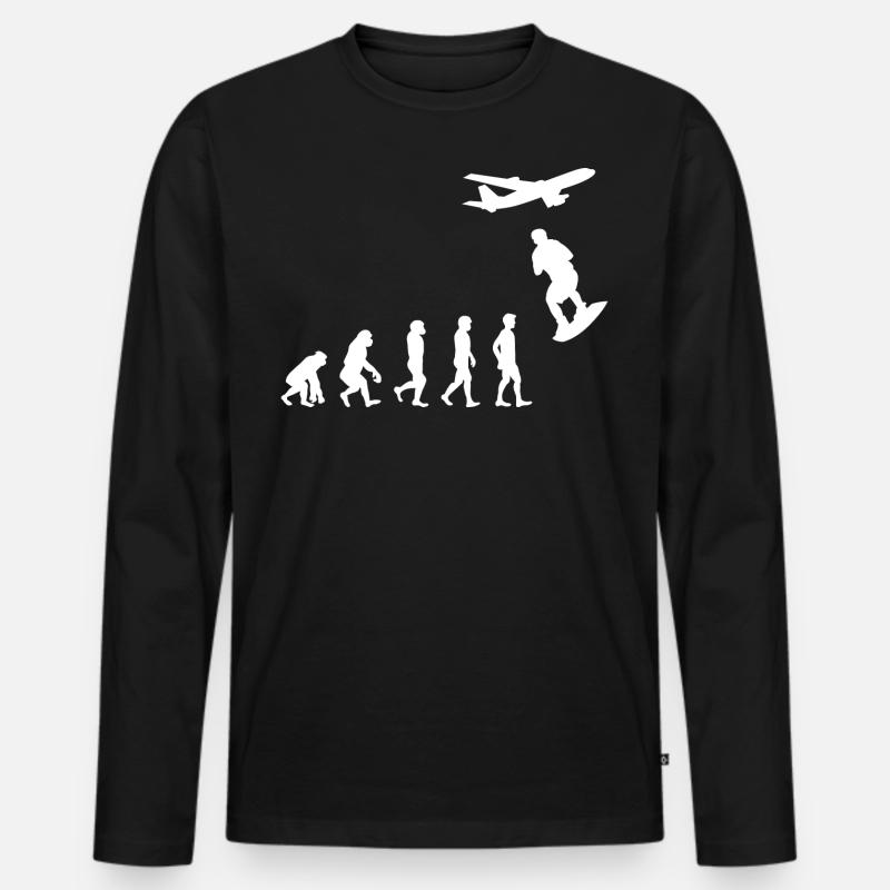 Skysurfing Skydiving Skydiver Evolution - Men's Premium Organic Long Sleeve Shirt - black