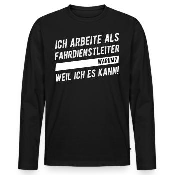 Fahrdienstleiter Ausbildung Eisenbahner Geschenk - Männer Premium Bio Langarmshirt - Schwarz - Vorne - Nico (187cm)