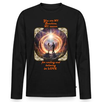 You are my sun Happy holidays - Men's Premium Organic Long Sleeve Shirt - black - Front - Nico (187cm)