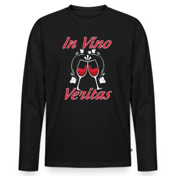 In Vino Veritas Prost - Männer Premium Bio Langarmshirt - Schwarz - Vorne - Nico (187cm)