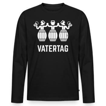 Vatertag Bierfässer (Bier / Männertag / White) - Männer Premium Bio Langarmshirt - Schwarz - Vorne - Nico (187cm)