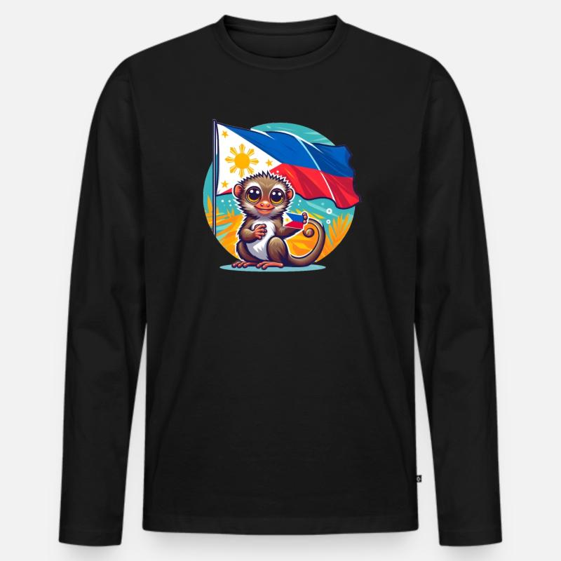 Philippinischer Stolz - Männer Premium Bio Langarmshirt - Schwarz