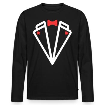 Poker - Poker Master - Poker Smoking - T-shirt manches longues Premium bio Homme - noir - Devant - Nico (187cm)