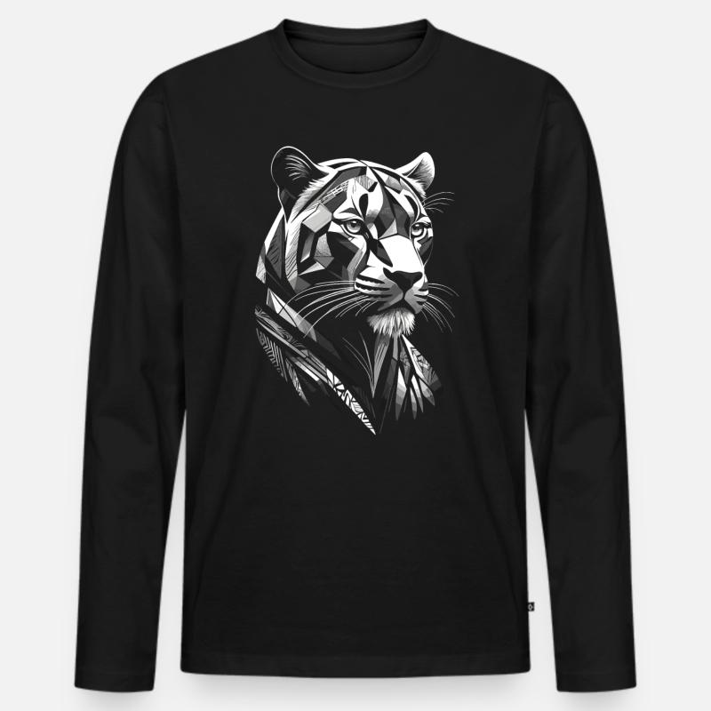 Moderner - Panther - Männer Premium Bio Langarmshirt - Schwarz