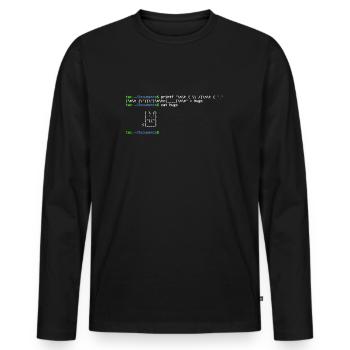 linux shell rabbit - T-shirt manches longues Premium bio Homme - noir - Devant - Nico (187cm)