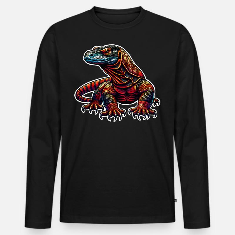 Komodo Dragon - Männer Premium Bio Langarmshirt - Schwarz