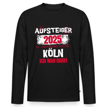 Köln Aufstieg 2025 - Ich war dabei - Männer Premium Bio Langarmshirt - Schwarz - Vorne - Nico (187cm)