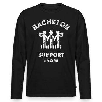 Bachelor Support Team (Groom Stag Party Vintage W) - Men's Premium Organic Long Sleeve Shirt - black - Front - Nico (187cm)