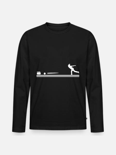 Bowling Bowler Bowling Bold - Premium økologisk langærmet T-shirt til mænd - sort