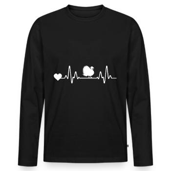 Turkey Heartbeat Turkey - Men's Premium Organic Long Sleeve Shirt - black - Front - Nico (187cm)