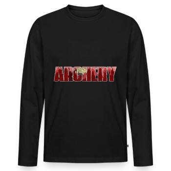 Tir à l’arc Tir à l’arc Tir à l’arc - T-shirt manches longues Premium bio Homme - noir - Devant - Nico (187cm)