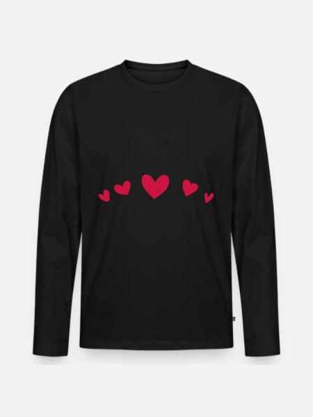 Crown heart - Men's Premium Organic Long Sleeve Shirt - black