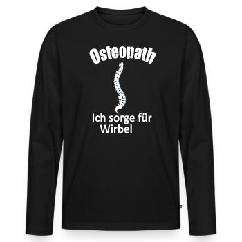 Osteopath, Ich sorge für Wirbel, shirt Geschenk - Männer Premium Bio Langarmshirt - Schwarz - Vorne - Nico (187cm)
