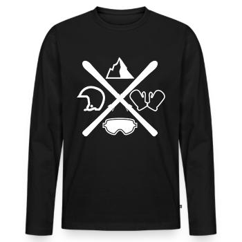 Logo du cercle de ski piste de ski piste après ski - T-shirt manches longues Premium bio Homme - noir - Devant - Nico (187cm)