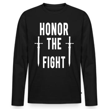 Respect de l’art martial Combat d’épée Escrime - T-shirt manches longues Premium bio Homme - noir - Devant - Nico (187cm)
