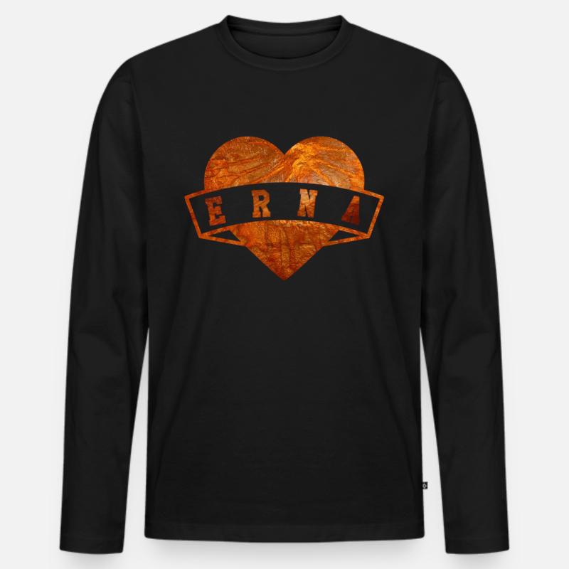 Erna - Männer Premium Bio Langarmshirt - Schwarz