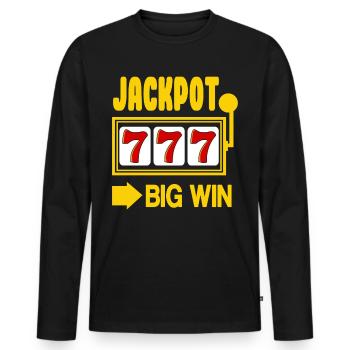 Jackpot Spielo Casino Gambler Slots Automatenspiel - Männer Premium Bio Langarmshirt - Schwarz - Vorne - Nico (187cm)
