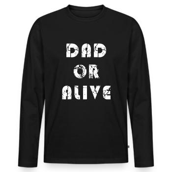 Papa ou père gamer cadeau fête des pères vivant - T-shirt manches longues Premium bio Homme - noir - Devant - Nico (187cm)