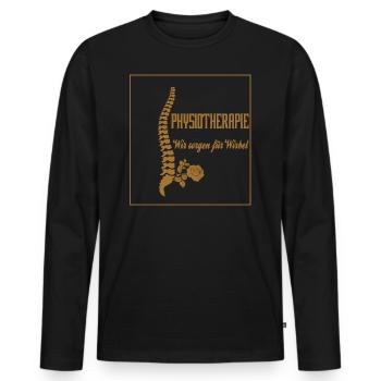 Physiotherapie, Wir sorgen für Wirbel, Praxis Rose - Männer Premium Bio Langarmshirt - Schwarz - Vorne - Nico (187cm)