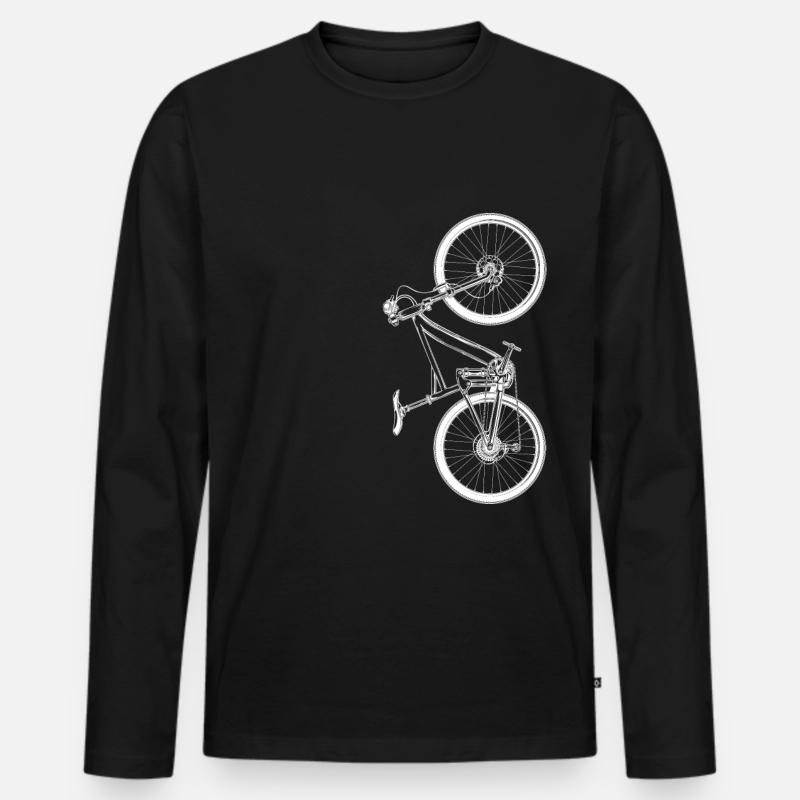 Fahrrad - Männer Premium Bio Langarmshirt - Schwarz