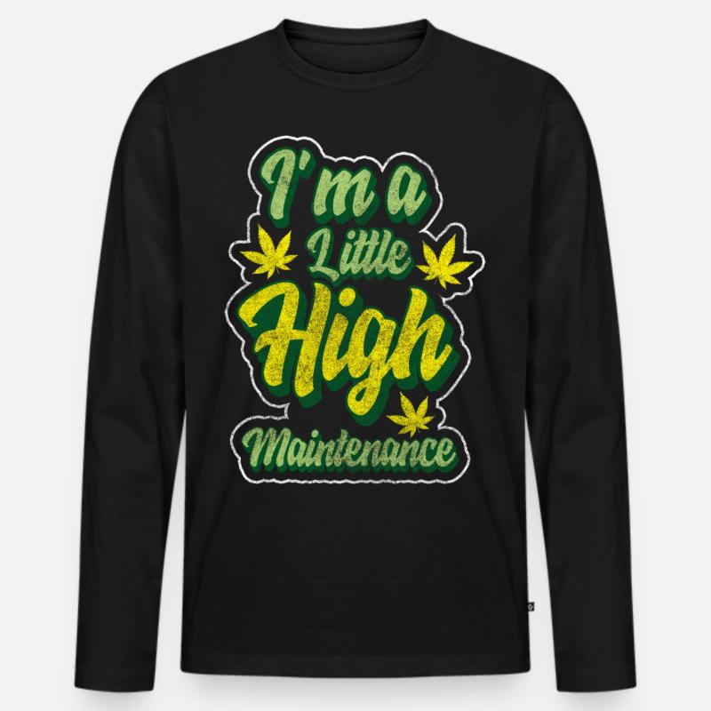 Hanf Sativa Haschisch Hasch - Männer Premium Bio Langarmshirt - Schwarz