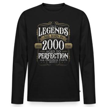 Legend 2000 22nd Birthday Gift Men Funny - Men's Premium Organic Long Sleeve Shirt - black - Front - Nico (187cm)