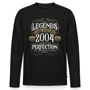 Legend 2004 18th Birthday Gift Men Funny - Men's Premium Organic Long Sleeve Shirt - black - Front - Nico (187cm)