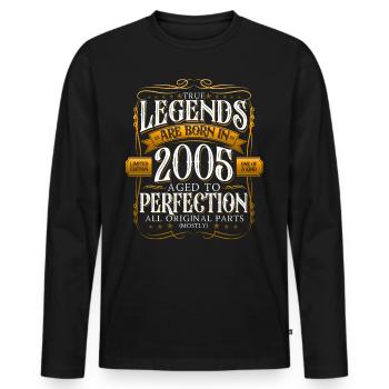 Legend 2005 17th Birthday Gift Men Funny - Men's Premium Organic Long Sleeve Shirt - black - Front - Nico (187cm)