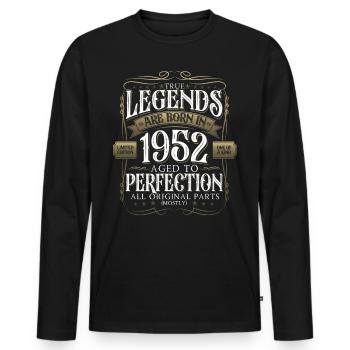 Légende 1952 70e anniversaire Cadeau Hommes Drôle - T-shirt manches longues Premium bio Homme - noir - Devant - Nico (187cm)